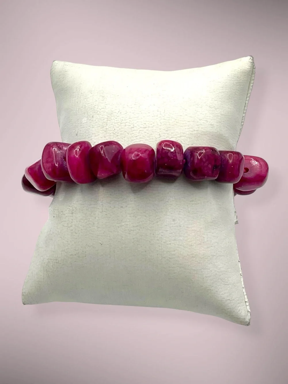 Dyed Agate Organic Nugget Beaded Stretch Bracelet